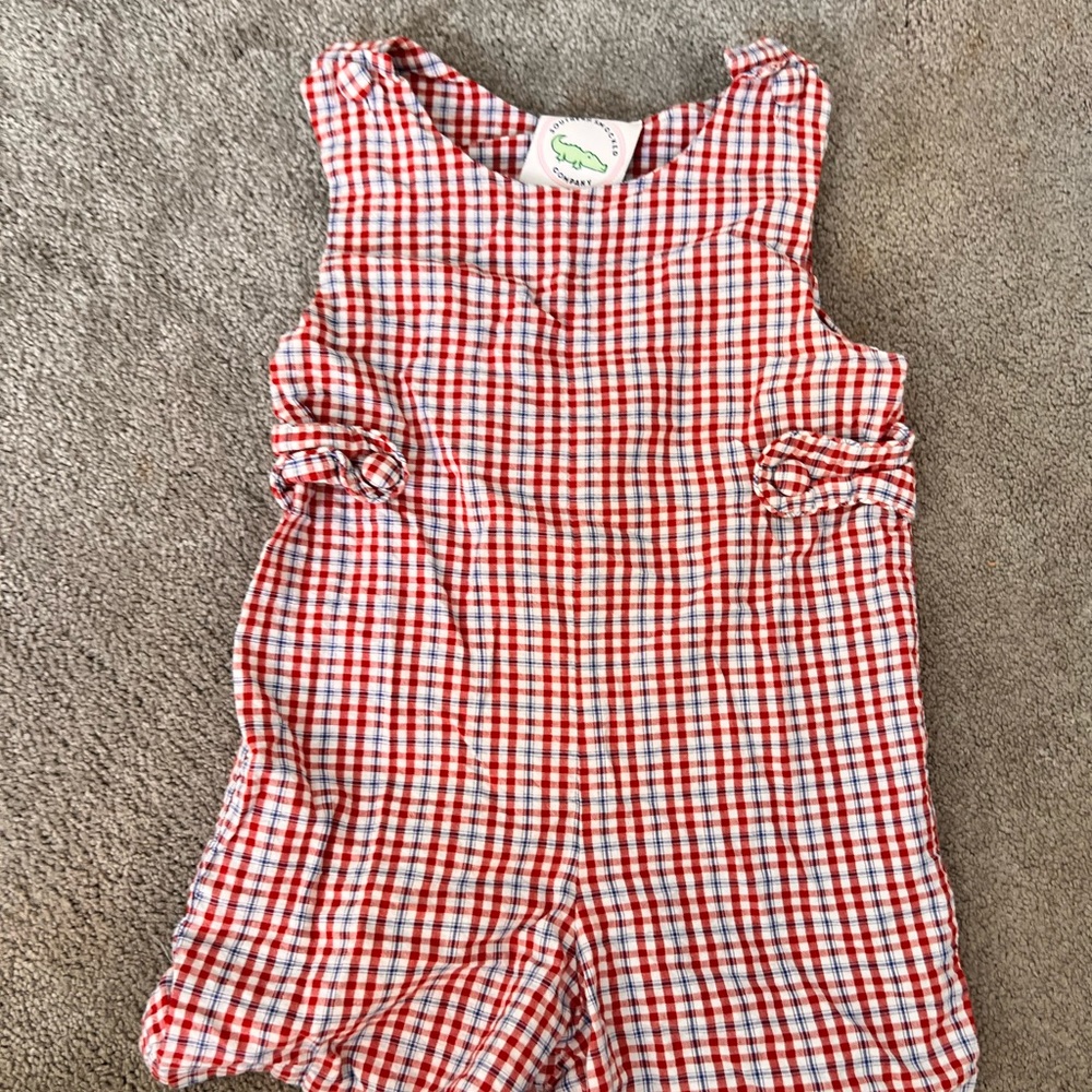 Southern Smocked 24M Jon Jon red and blue